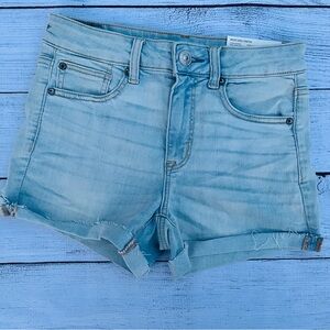 American Eagle Outfitters Blue Jean Shorts High-Waisted Distressed